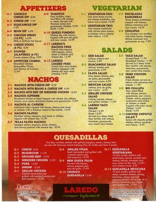 Menu photo 3 Laredo Mexican Restaurant Starke, FL
