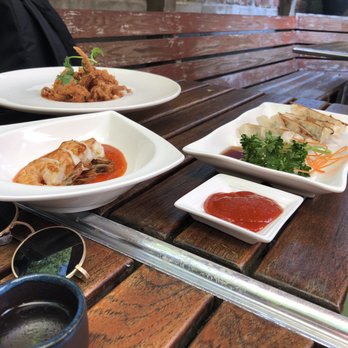 Ako - Softshell crab + grilled shrimp in sweet chili sauce + Pork Gyoza (So good!) - Sushi Bars Near Me - Brooklyn, New York Ako - Softshell crab + grilled shrimp in sweet chili sauce + Pork Gyoza (So good!) - Sushi Bars Near Me - Brooklyn, New York