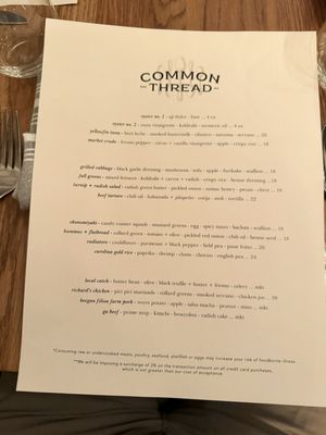 Menu photo 8 Common Thread Savannah Savannah, GA Menu photo 8 Common Thread Savannah Savannah, GA