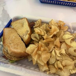 Fried green tomato BLT & chips Fried green tomato BLT & chips