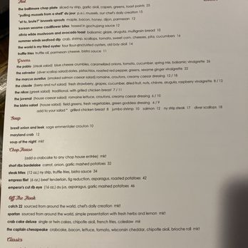 Bread and Circuses Bistro and Bar - Food menu - Bars Near Me - Towson, Maryland