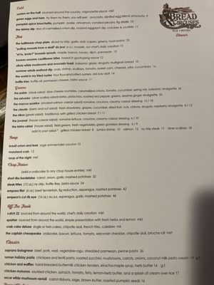 Menu photo 1 Bread and Circuses Bistro and Bar Towson, MD