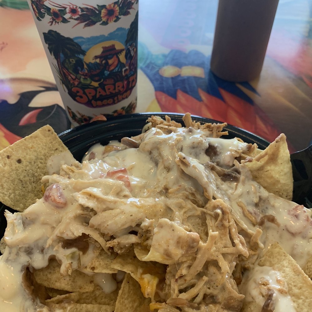 Chicken nachos with no pico and no feta add beans Chicken nachos with no pico and no feta add beans