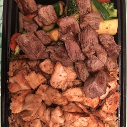 Steak and chicken with fried rice Steak and chicken with fried rice
