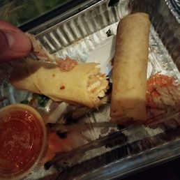 First time ordering out from this place and get uncooked egg rolls that my girlfriend bit into and could have gotten very sick from