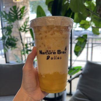 Nature Brew - Coconut Mango with Pomelo and Clear Boba - Bubble Tea Near Me - Plano, Texas