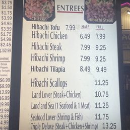 Hibachi Menu as of 1/29/21 Hibachi Menu as of 1/29/21