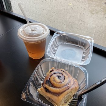 Magnolia Press - lemon blueberry roll and iced tea - Coffee & Tea Near Me - Waco, Texas