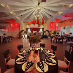 Palazzio Event Center - Black and red XV celebration.