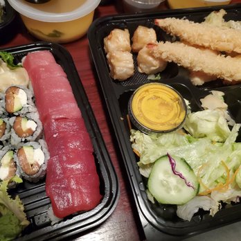Sushi Me - Red Rainbow Roll, Philadelphia Roll, Vegetable Tempura Bento Box - Sushi Bars Near Me - Whitestone, New York