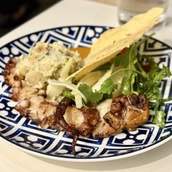 Charred octopus with potato salad