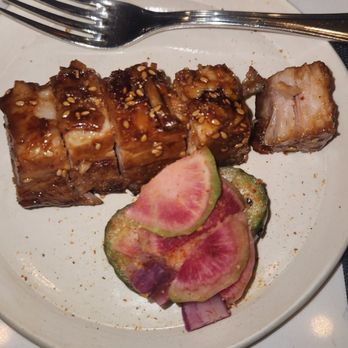 Pa’La Downtown - Kurobuta pork belly- sour plum BBQ & pickled root vegetables - Mediterranean Near Me - Phoenix, Arizona Pa’La Downtown - Kurobuta pork belly- sour plum BBQ & pickled root vegetables - Mediterranean Near Me - Phoenix, Arizona