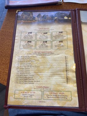 Menu photo 8 Sun China Chinese Restaurant Reedley, CA