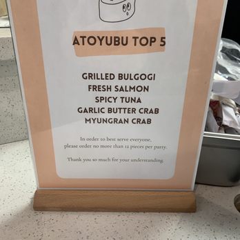 Atoyubu - The Top five - Japanese Near Me - Buena Park, California