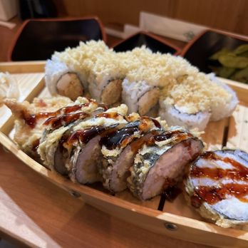Sushi Gio - Deep Fried Tempura Roll paired up with a Spicy California Roll - Japanese Near Me - Mansfield, Texas Sushi Gio - Deep Fried Tempura Roll paired up with a Spicy California Roll - Japanese Near Me - Mansfield, Texas