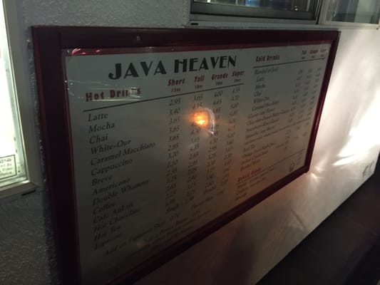 Menu photo 1 Java Heaven Hanford, CA
