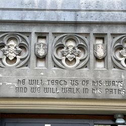 Kirk In the Hills - He will teach us his ways and we will walk in his paths (inscription above door)
