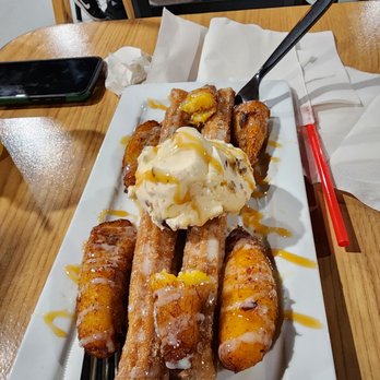 Sofia’s Antojitos - Plantains and churros with butter pecan ice cream - Mexican Near Me - Colorado Springs, Colorado Sofia’s Antojitos - Plantains and churros with butter pecan ice cream - Mexican Near Me - Colorado Springs, Colorado