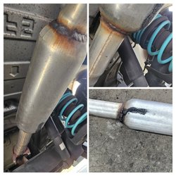 Meineke Car Care Center - Epic, high quality leaky welds on glass pack and straight pipe they tried to convince me was factory and needed.