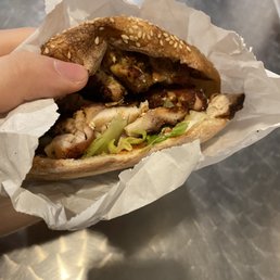 Interior of chicken sandwich