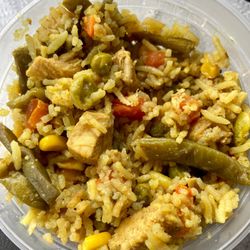 Mediterranean Bakery & Deli - I don't remember what this was called and can't find it on their online menu - seasoned rice, chicken, and veggies