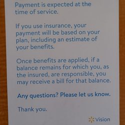 Walmart Vision & Glasses - Pay attention to this sign. You may be in for a surprise.