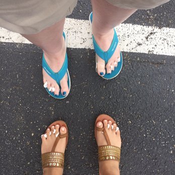 Diva Nails - Our toes look amazing! I got a matte peach color and she got a deep blue with a chrome like shine. - Nail Salons Near Me - Canton, Georgia Diva Nails - Our toes look amazing! I got a matte peach color and she got a deep blue with a chrome like shine. - Nail Salons Near Me - Canton, Georgia