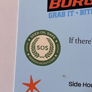 Sexy Burger - Stamp indicating no seed oils in their food. - Burgers Near Me - Tempe, Arizona Sexy Burger - Stamp indicating no seed oils in their food. - Burgers Near Me - Tempe, Arizona