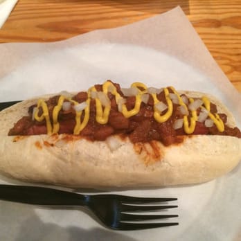 The Tipping Point - Coney Dog. It comes in a fairly large hoagie style bun. - Bars Near Me - Montgomery, Alabama