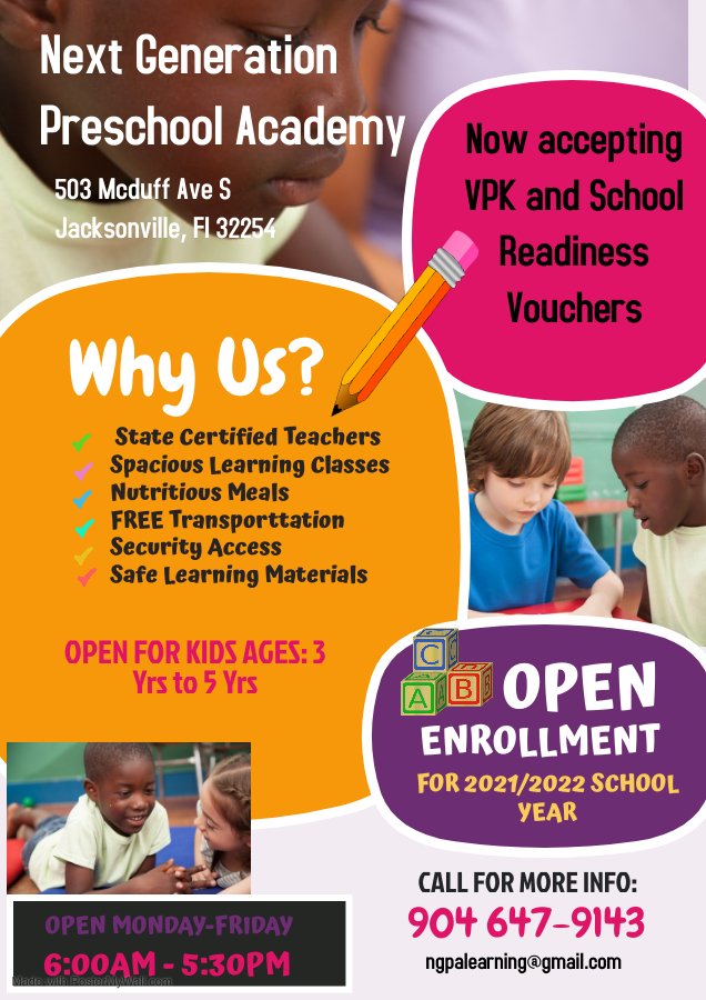 Next Generation Preschool Academy - childcare center in Jacksonville, FL