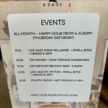 Alder & Sage - A schedule of events happening in June - Breakfast & Brunch Near Me - Long Beach, California Alder & Sage - A schedule of events happening in June - Breakfast & Brunch Near Me - Long Beach, California