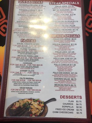 Menu photo 4 Pancho Villa Lake City, MI