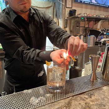 Anayas - Vinny adds a flaming twist to my "Oaxacan After Midnight" ($24) - Mexican Near Me - Pasadena, California