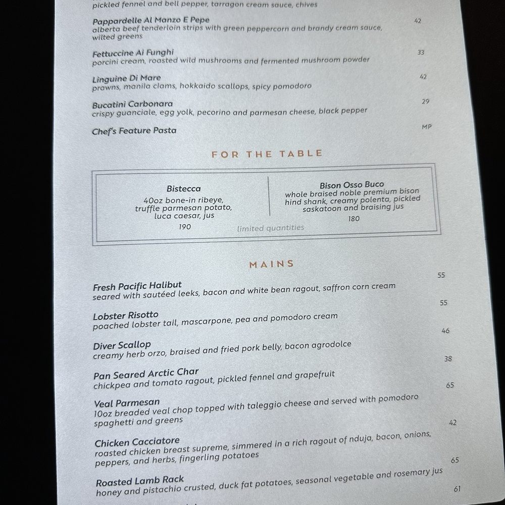 Luca Restaurant - Food menu - Italian Near Me - Calgary, Alberta Luca Restaurant - Food menu - Italian Near Me - Calgary, Alberta