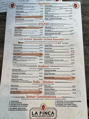 Menu photo 2 La Finca Mexican Restaurant Gainesville, VA