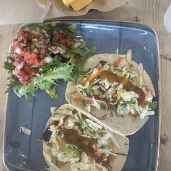Fish Taco - Blackened Fish Taco with salad side - Mexican Near Me - Cabin John, Maryland Fish Taco - Blackened Fish Taco with salad side - Mexican Near Me - Cabin John, Maryland
