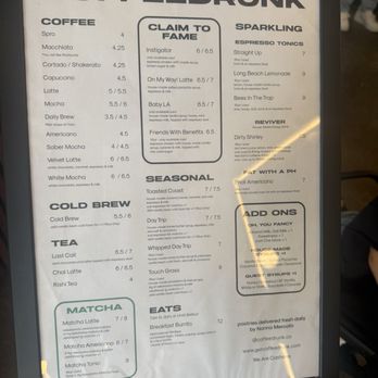 CoffeeDrunk - Menu - Coffee & Tea Near Me - Long Beach, California