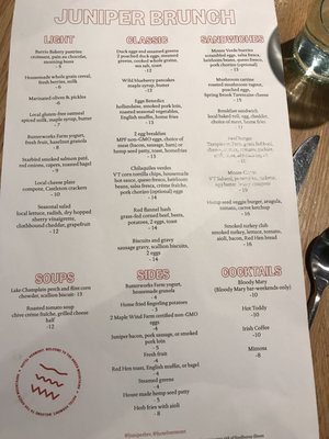 Menu photo 7 Juniper Bar & Restaurant Burlington, VT Menu photo 7 Juniper Bar & Restaurant Burlington, VT