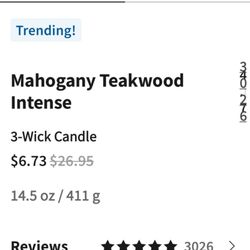 Bath & Body Works - Screenshot of candle price on the bath and bodyworks app.