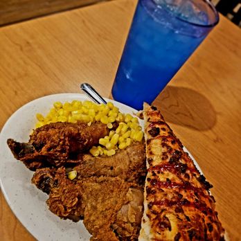 John's Incredible Pizza - Carson - Fried chicken with corn and a slice of pizza. - Arcades Near Me - Carson, California John's Incredible Pizza - Carson - Fried chicken with corn and a slice of pizza. - Arcades Near Me - Carson, California