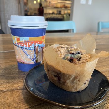 Artisan Coffee - a muffin and a cup of coffee - Coffee & Tea Near Me - Akron, Ohio