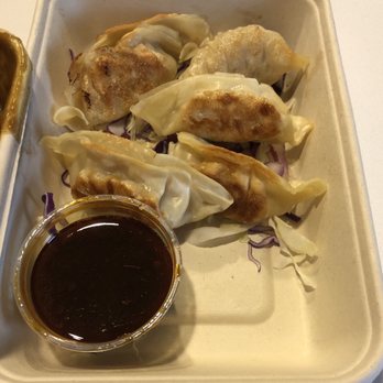 Yumai Japanese Grill - 6 gyoza (potstickers) with dipping sauce. These were very good and they were panfried --as is "authentic" and not deep-fried! - Japanese Curry Near Me - Austin, Texas Yumai Japanese Grill - 6 gyoza (potstickers) with dipping sauce. These were very good and they were panfried --as is "authentic" and not deep-fried! - Japanese Curry Near Me - Austin, Texas