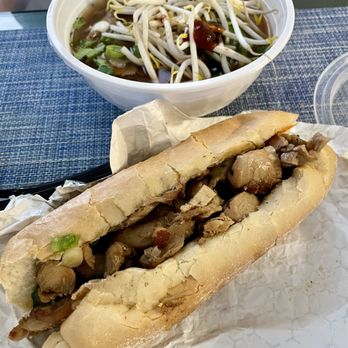 Pho Go - Banh Mi Chicken (extra chicken) and Pho with beef. - Vietnamese Near Me - Avon, Connecticut