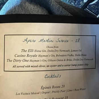 Apéro - Martini menu - Bars Near Me - Washington, DC, District of Columbia