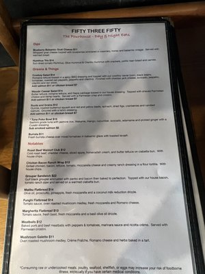 Menu photo 1 Fifty Three Fifty Holmes Beach, FL