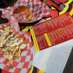 Taystee's Burgers - Midwest fries and a vegan fish sandwich.