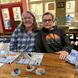 My son and I at game night