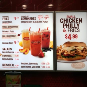 Charleys Cheesesteaks - Menu Board 2 of 2 - Sandwiches Near Me - Overland Park, Kansas Charleys Cheesesteaks - Menu Board 2 of 2 - Sandwiches Near Me - Overland Park, Kansas