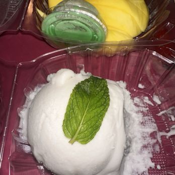 Nok’s Kitchen - Coco icecream good but mango not ripe n sour - Laotian Near Me - Westminster, California