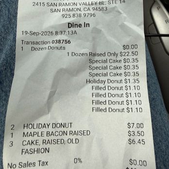 Dainty Donuts - Full transparency - Donuts Near Me - San Ramon, California